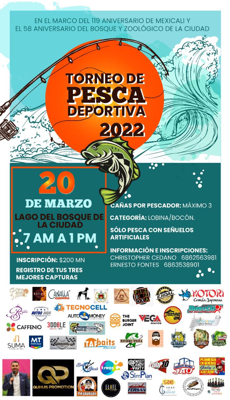 REALIZARÁN TORNEO DE PESCA ESTE DOMINGO EN EL BOSQUE DE LA CIUDAD